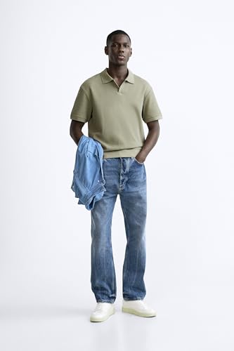 Image of Alan Jones Clothing Men's Textured Polo T-Shirt | Classic Short Sleeve Polo for Casual Wear