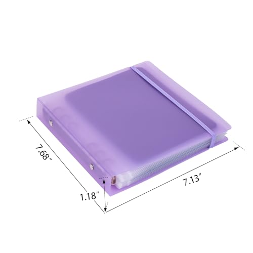 Image of UNIMEIX 12 Pcs Magnetic Sheets for Die Storage with 1 Binder Cover, Stamp and Die Storage Pockets Die Cut Storage for Card Making Supplies(0.8 mm Thickness, Purple)