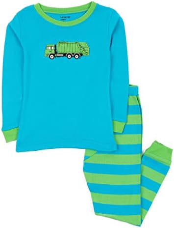 Leveret Kids & Toddler Pajamas Garbage Truck Boys 2 Piece Pjs Set 100% Cotton (Size 2 Toddler)