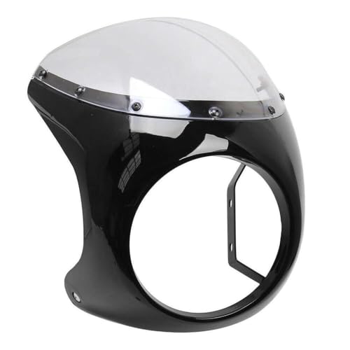 Lampe phare universelle 7 pouces pour rouler de nuit en cafe racer avec protection vent
