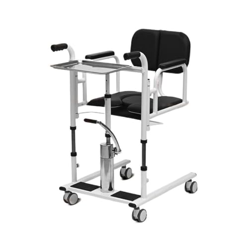 Andador ligero - Máquina de desplazamiento, reposo en cama, asistencia for uso domiciliario, elevación y descenso hidráulico de la grúa móvil Andador para personas con movilidad reducida(Negro)
