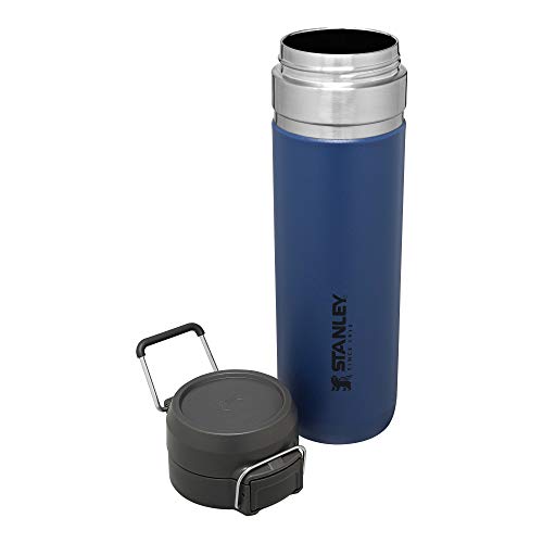 Image of STANLEY Quick Flip GO Water Bottle 24 oz | Push Button Lid | Leakproof and Packable for Travel and Sports | Insulated Stainless Steel | BPA-Free | Tungsten