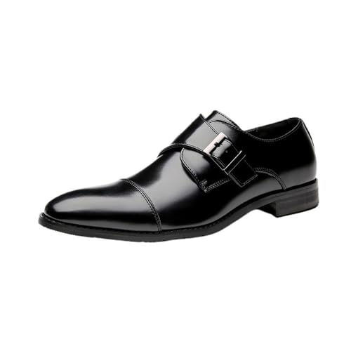 Men's Breathable Leather Dress Shoes Slip-On Pointed-Toe Comfort Business Office Vintage Shoes