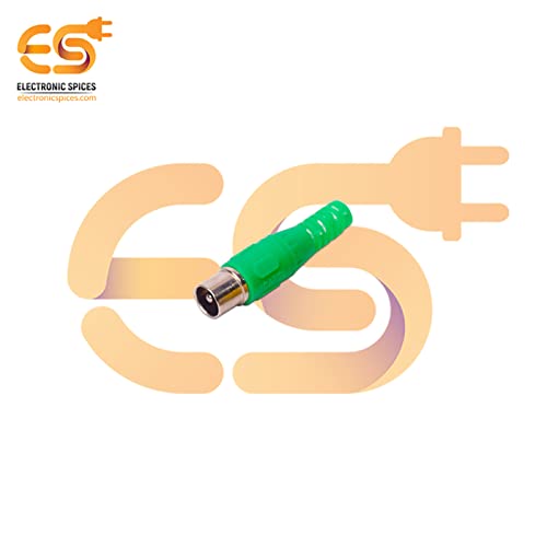Image of Electronic Spices Green color RCA Male plugs solder audio connectors Electronic Cables pack of 5pcs