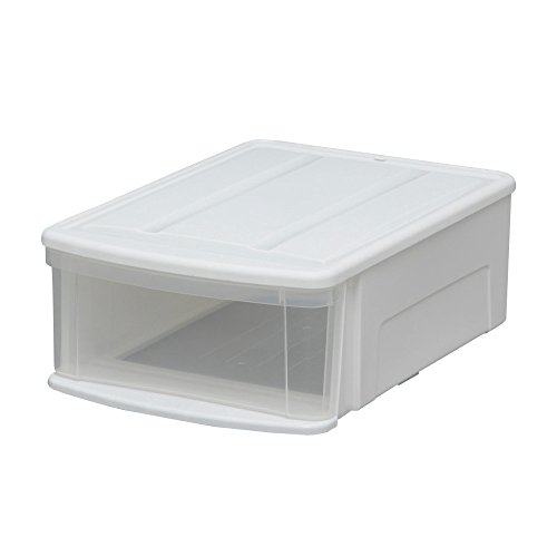 アイリスオーヤマ 収納 チェストI 日本製 幅37.6×奥行52.8×高さ19.7cm ホワイト/クリア M