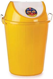 Plastic Swing Garbage Waste Dustbin Trash Bucket 60 Liters Yellow Color Can Be Used For Garbage Waste Management (Wet&Dry)