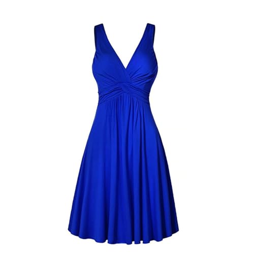 Robe rétro slim flare col en V aux finitions plissées haut de gamme