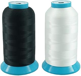 New brothread Set of 2 (Black+White) Huge Spool 5000M (5500Y) Bobbin Thread for Embroidery and Sewing Machines