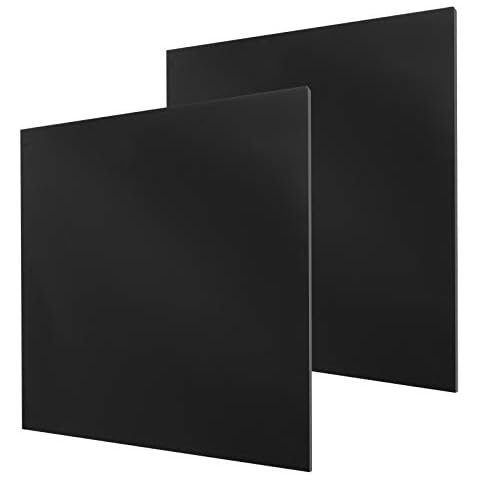 2 PCS Black Plexiglass Sheets 1/4 inch Thick Acrylic Sheet, Opaque Cast Plexiglass Square Panel, Plastic Board 11.8 x 11.8 Inch with Protective Paper for Signs, DIY Display Projects, Craft Cover
