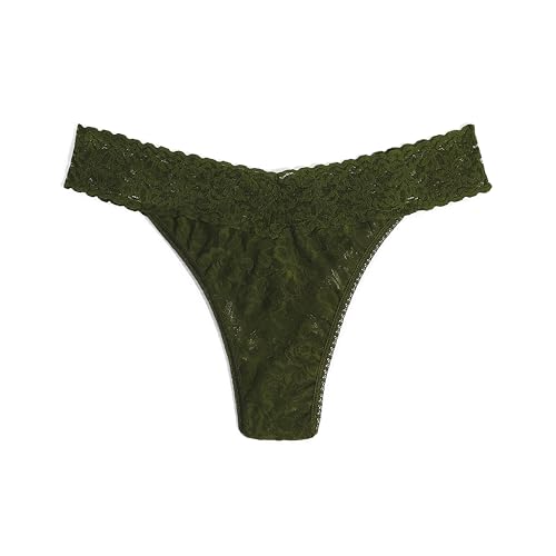 Image of hanky panky - Signature Lace Original Rise Thongs: Holiday Edition | One Size 4-14 | Dusk, Riviera, Shining Armor Grey, Woodland Green, Snow Day Purple | Comfortable Lingerie Underwear | 5 pack