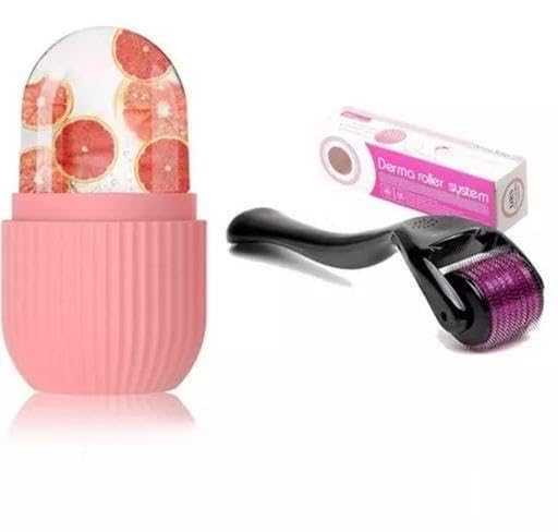 Combo of Derma Roller with Ice Roller | 540 Titanium Alloy Micro Needles 0.5 mm |Stimulates Hair Follicles | ice Roller for face | Women Skin Glowing ice Cube Massager AAD-P155-image-18