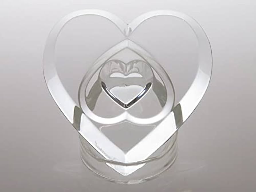 バカラ　置物　ハート バカラ Baccarat 置物 ハート クリスタル パープル
