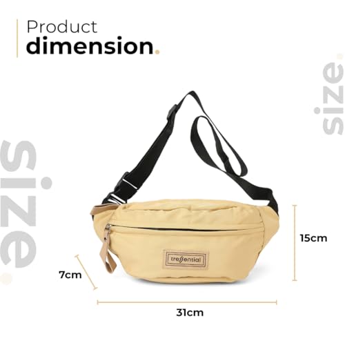 Image of Tressential Waist Bag for Men Women | Cross Body Fanny Pack Sling Bag for Hiking, Travel, Camping, Outdoor Sports, Cycling | Money Belt with Adjustable Strap (Yellow)