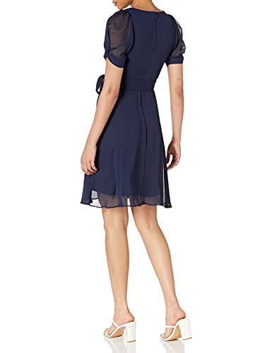 Image of DKNY Womens Sleeveless Faux Wrap Midi Dress