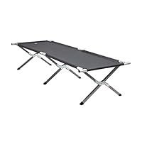 Hi-Gear Slumber Single Camp Bed with Sturdy Aluminium Legs for Adults, Teens, Kids, 1 Person, Comfortable, Lightweight, Foldable, Ideal for Camping, Sleepovers or Emergency Guests, Carry Bag, Grey