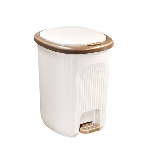 Poubelle de salle de bain étanche marron à couvercle anti-odeur 12L