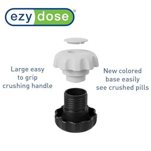 Image of Ezy Dose Pill Crusher & Tablet Grinder, Storage Compartment, Large, Black | Pill, Vitamins, Tablets, Crusher for Pets, Elderly, Crushes Medications into Fine Powder, Easy-to-Use Design, BPA Free