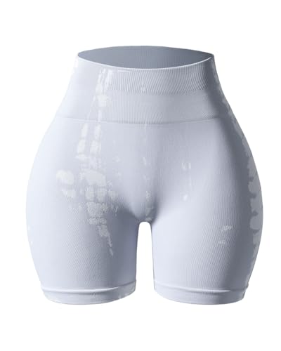 Image of AUROLA Serpent Seamless Scrunch Workout Shorts for Women,Tummy Control Squat Proof Ribbed Thick Active Gym Short