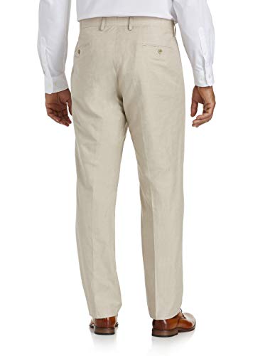 Oak Hill by DXL Men's Big and Tall Linen-Blend Suit Pants Flax 46 x 302