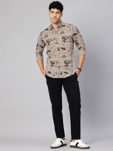 Image of Majestic Man Men's Stylish Unique Print Casual Shirt - Pure Cotton| Full Sleeve | Trendy & Comfortable