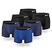 QINCAO Boxershorts Herren 6er Pack Männer Unterwäsche Unterhosen Men Retroshorts Boxer Baumwolle (Schwarz, Dunkelblau, Meeresblau, M)