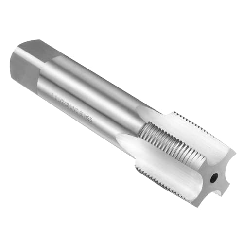 Image of uxcell Hand Taper Tap 1-1 /2 inch-12 UNC 2B Left Hand Thread Taper Style Taps Straight Flute Screw Tapping Threading Tool High Speed Steel HSS6542