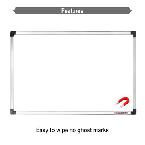 Image of ALKOSIGN Platinum Series Magnetic White Board (3 x 4 Feet) Resin Coated Surface, Magnet Friendly White Board, Dry Erase, Writing Board, Smart Board, for Teaching, Home, Kids Study Room, Cafes etc.