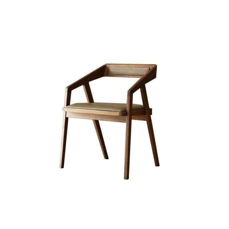 Image of Genuine Decor Solid Sheesham Arm Kursi Modern Furniture Off Games Wooden High Chair Pu Leather Chair Cushion For Kitchen | Living Room | Office | Cafe (Natural Brown), 54 cm, 74 cm