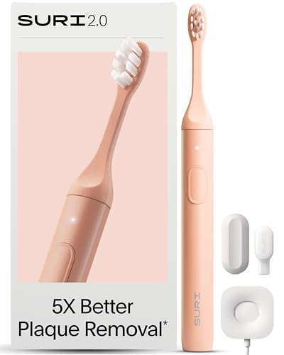 Image of SURI 2.0 New Sonic Electric Toothbrush with Pressure Sensor | 1 Month+ Battery | Electric Toothbrush for Adults | Travel Toothbrushes | Tooth Brush | Pink