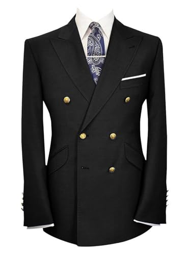 Wemaliyzd Men's Double Breasted Suit Business Fashion Sport Coats for Men