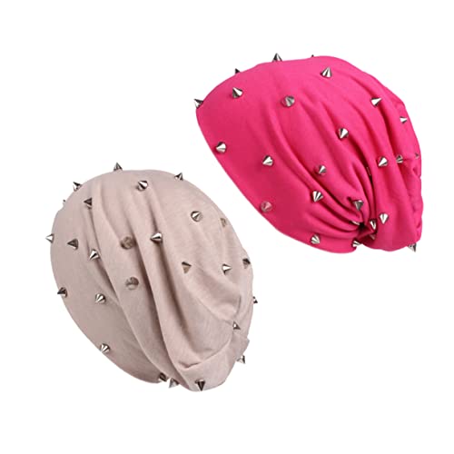 Turban de chimiothérapie haut de gamme clouté effet soie