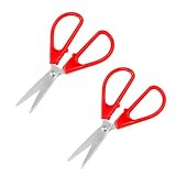 ToolUSA (2 Pack) 6.5' (16.5 cm) Traditional Chinese Scissors | Bright Red Plastic Handles | Ergonomic & Sharp | Multi-purpose Use