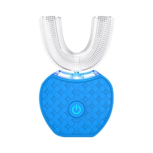 KDBT 電動音波歯ブラシ/超音波歯ブラシU字型/U 字型/大人の歯のホワイトニングブラシ/大人用ハブラシ/口腔清浄器/マグネット充電式/自動洗浄/360度磁気回転/磁気充電式/U 字型 (ブルー)