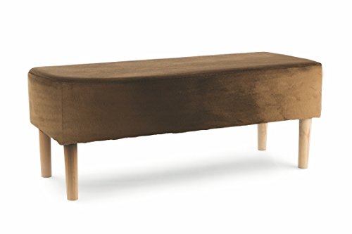 Galileo Casa 2415764 Banc, Bois/Tissu, Marron, 40 x 100 x 40 cm