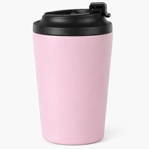 Image of Stvin 380ml Insulated Coffee Mug Travel, Stainless Steel Tumbler with Leak-Proof Lid, Reusable Thermal Cup for Hot & Cold Drinks, Car, Office, Camping & More (3rd Pink)