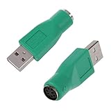 Ameble PS/2 Keyboard Adaptor PS/2 Adapter/Male to USB Female Port Adapter USB Converters for Old Keyboard Mouse 2PCS