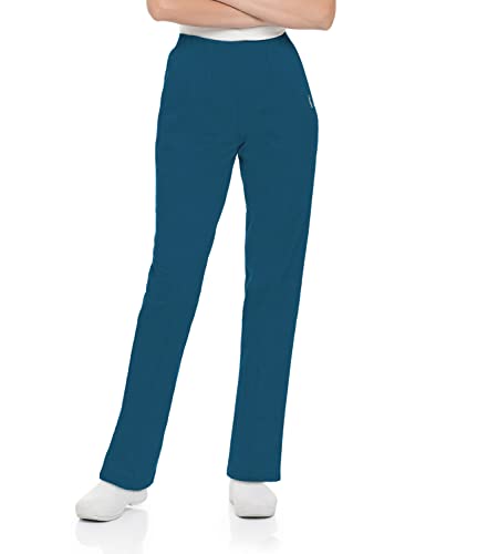 🔥 Flash Sale Landau Women's Standard Essentials Relaxed Fit 2-Pocket Elastic Scrub Pants 8320, Caribbean Blue, Medium