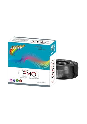 Image of Super PMO PVC Insulated Copper Wire, 90 m, Single Core Flexible Cable for Domestic and Industrial Use (BLACK, 1.50 SQ MM)