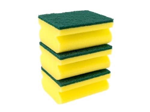 CHEFZOCO Estropajo para Fregar, Esponja para Lavar Platos, Esponja para Fregar, Esponja Limpieza de Cocina, Estropajo Cocina, Esponja Cocina Dos Lados, Estropajo Salvauñas, No Raya, 3 Unidades