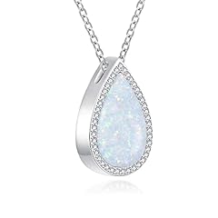 White opal teardrop