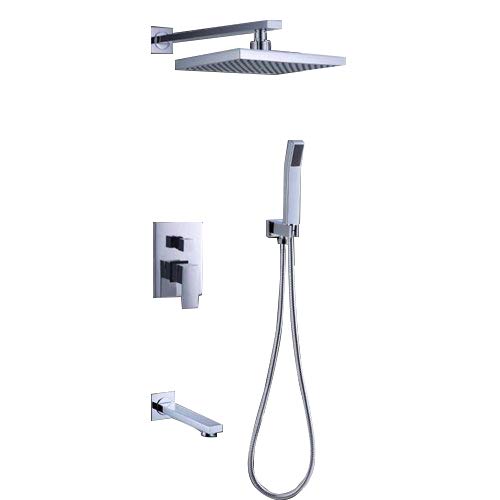 JiaYouJia Rain Shower System with Valve Trim, 8" Shower Head, Hand