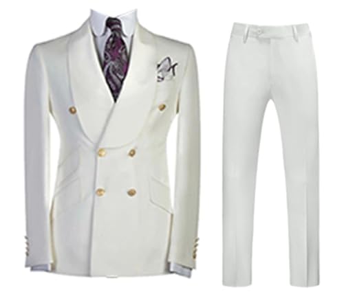 Costume 2 pièces pour hommes avec veste croisée à revers châle Kromoc et pantalon élégant
