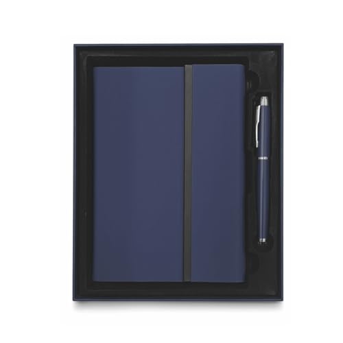 SET ELEGANTE: Block notes con copertina rigida in PU e penna coordinata, presentati in un raffinato astuccio regalo con fondo e coperchio