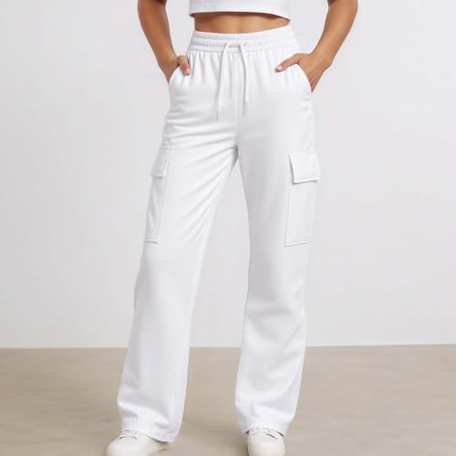 Girls Sweatpants Kids Baggy Cargo Pants Loose Wide Leg Athletic Workout Drawstring Jogger Trousers with Pockets2