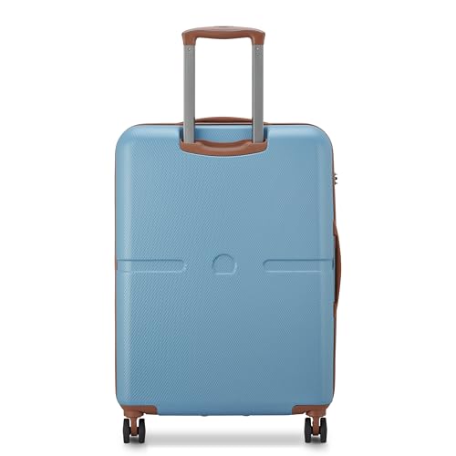 Image of DELSEY PARIS Juliette 65.5 cms Medium Check-in ABS /Polycarbonate Hard Sided 8 Wheels Spinner Suitcase /Trolley Bag for Travel with TSA Lock- Blue