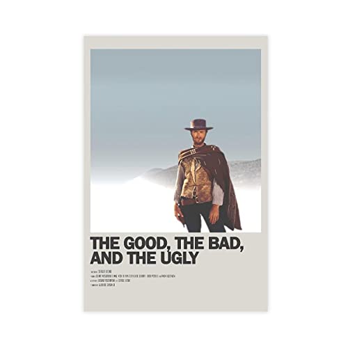 KOURT Poster vintage cinematografico The Good, The Bad And The Ugly su tela, decorazione per camera da letto, per sport, paesaggi e ufficio, idea regalo senza cornice: 50 x 75 cm
