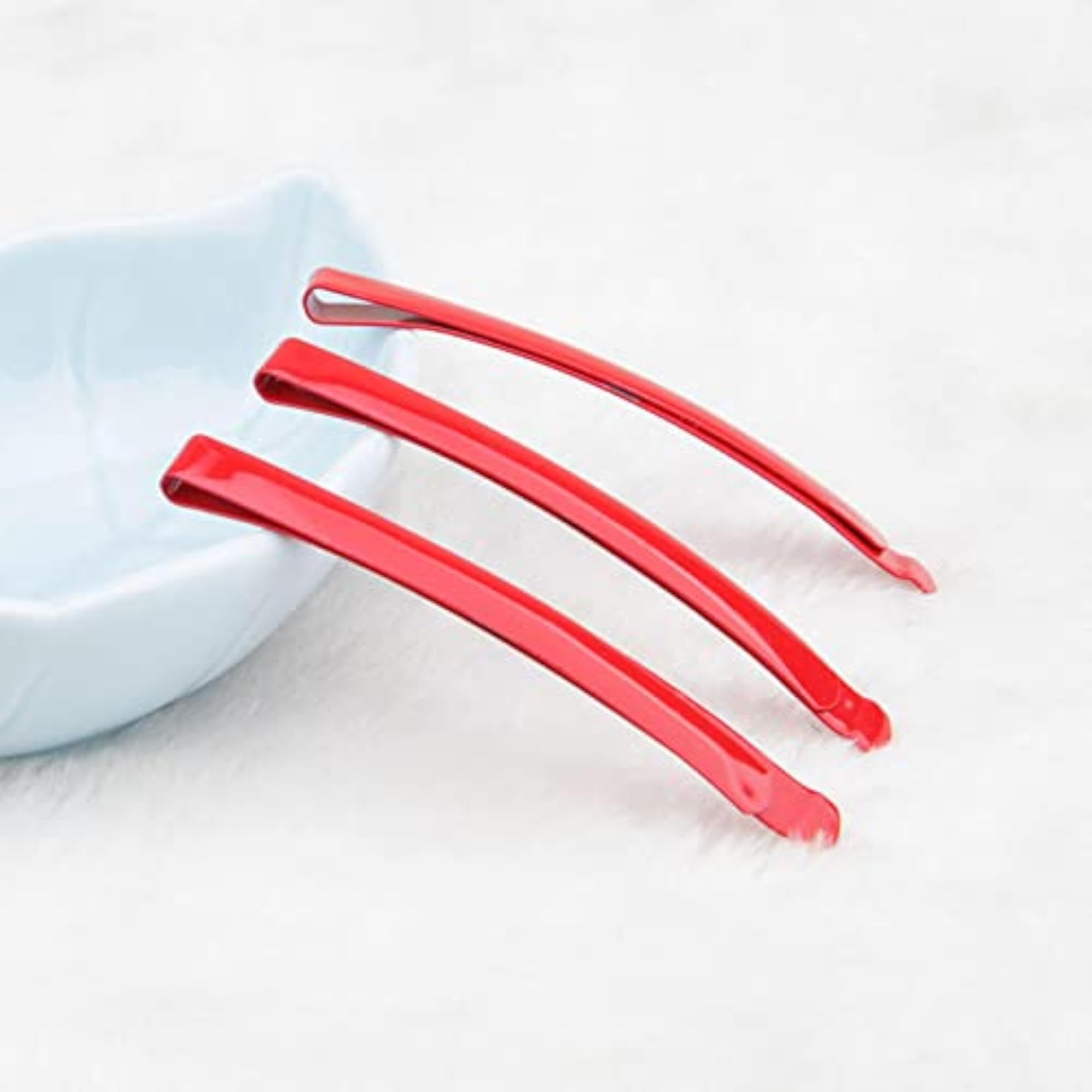 2x Anime Red Hairpins, Flat Style Hair Pins for Daily Accessories