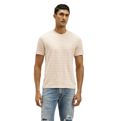 Image of Levi's Men's Striped Slim Fit T-Shirt (16960-1374 Pink