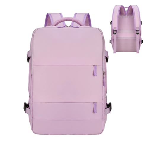Xinhuju Mochila para mujer, equipaje de viaje, mochila de fin de semana, antirrobo, impermeable, transpirable, mochila acolchada para negocios, escuela, universidad, Morado (, Refer to description