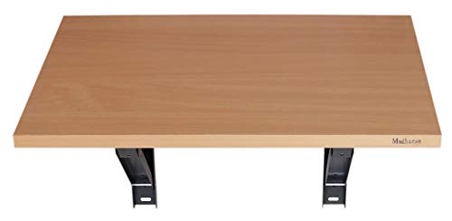 Image of Madhuran Engineered Wood Wall Mounted Foldable Study Laptop Table Lapdesk Stands (Matte, Beech) / Living Room Kitchen Furniture Office Work Home Small Desk Organizer